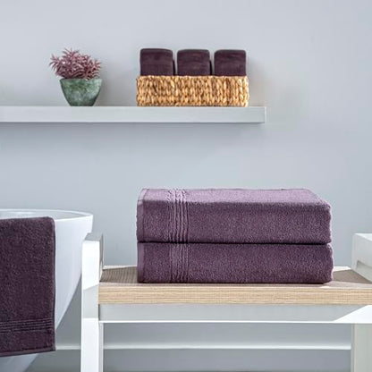 Ozdilek 2-Piece Bath Towels, 27x54 100% Turkish Cotton, Luxury Quick Dry, Extra Large, Fade-Resistant, Eco-Friendly, Spa Towel, Comfortable (Orchid Purple) - color: Orchid Purple
