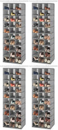 Whitmor 30 Sections Hanging Clothes Closet Organizer, Space Saving Breathable Fabric Shoe Storage for Bedroom, Laundry, Dorm, Crosshatch Gray (Pack of 4) - size: 11.5 in (L)x16.5 in(W)x48 inches (H)(Pack of 4)