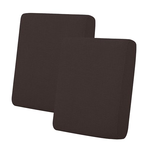 Easy-Going Stretch Individual Loveseat Couch Cushion Cover Sofa Cushion Furniture Protector Sofa slipcover Soft Flexibility with Elastic Bottom (2-piece Loveseat Cushion Cover, Chocolate) - color: Chocolate, size: 2-piece