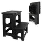 2-Step Folding Stool, Non-Slip Folding Step Stool Plastic Steps Ladder, Portable Bedside Step Stool, Hold up to 300 lbs, Lightweight & Foldable Step Ladder for Kitchen Toilet Office Home RV-Black