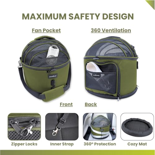 Crash-Tested 3-in-1 Portable Small Dog Car Seat, Cat Bed & Pet Carrier – CPS Certified for Crash Protection & Safe Travel (Green) - color: Green