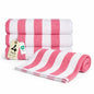 Salt Earth Cotton Striped Beach Cabana Towel, 4 Pack - 30"x60" Quick Dry Towels, Pool Essentials, Travel, Gym & Bathroom Towels, Oversized Beach Vacation Essentials, Lux Pink - color: Lux Pink, size: Pack of 4