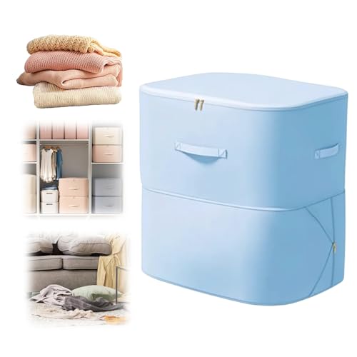 2026 New 3-Layer Ultra Space Saving Self Compression Organizer, Multifunctional Comforter Storage Bag for Comforters, Clothes, Blankets, Home Organization Must Haves (Bule, X-Large) - color: Bule, size: X-Large