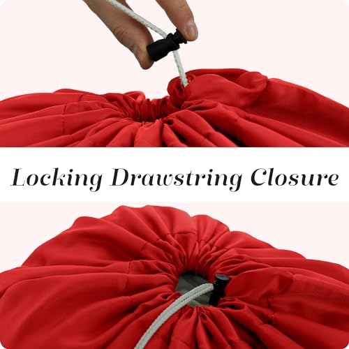 Nylon Laundry Bag - Locking Drawstring Closure and Machine Washable. These Bags will Fit a Laundry Basket or Hamper and Strong Enough to Carry up to Three Loads of Clothes. (Red) - color: Red, size: 22" x 32"