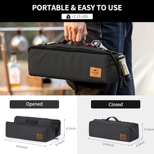 Naturehike Folding Tool Bag, Multifunctional Tool Storage Bag, Zippered Duffel Bag, Water Repellent Tool Origanizer - color: Night Black