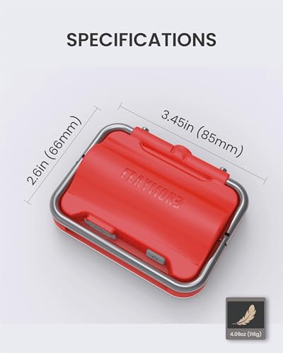 CLAYMORE Ultra Mini (Red) - Outdoor Rechargeable LED Light for Camping, Tent, Backpacking, Emergency and Industrial Use. Waterproof, Portable Lantern with USB-C, Up to 24 Hours Battery Life. - style: Red (Ultra)