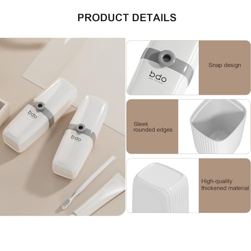 Toothbrush Travel Case Portable Clear Grey Toothbrush Holders with Cover, Leakproof Toothbrush & Toothpaste Holder for Traveling School Camping Business Trip Bathroom - color: 1 Pc-a-white