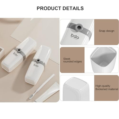 Toothbrush Travel Case Portable Clear Grey Toothbrush Holders with Cover, Leakproof Toothbrush & Toothpaste Holder for Traveling School Camping Business Trip Bathroom - color: 1 Pc-a-white