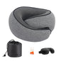Cloud Sleep Travel Pillow｜360° Adjustable Neck Pillow for Airplane & Office｜NASA Memory Foam｜Free Eye Mask & Earplugs (Grey) - color: Grey