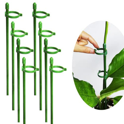Belit 8 Pack Small Plant Support Plant Stakes, Adjustable Garden Single Stem Support Stake, Planter Support Ring for Orchid, Rose, Peony, Peppers and More, 16 inch - size: 15.7 Inch