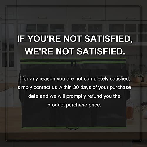Bodaon Insulated Food Delivery Bag, XXX-Large Insulated Pizza Delivery Bags, Black with Green Edge, 1-Pack - color: Black-green Edge, size: XXX-Large