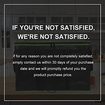 Bodaon Insulated Food Delivery Bag, XXX-Large Insulated Pizza Delivery Bags, Black with Green Edge, 1-Pack - color: Black-green Edge, size: XXX-Large