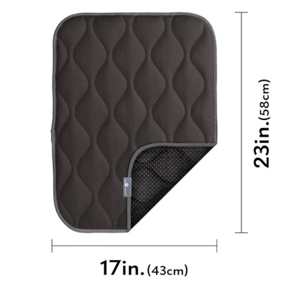 Paw Inspired Washable Padded Crate Mats for Dogs | 23” x 17” Pad, Fits 24-inch Kennels | Leakproof, Waterproof Bottom, Plush Pet Beds (Gray) - color: Gray, size: 24 Inch