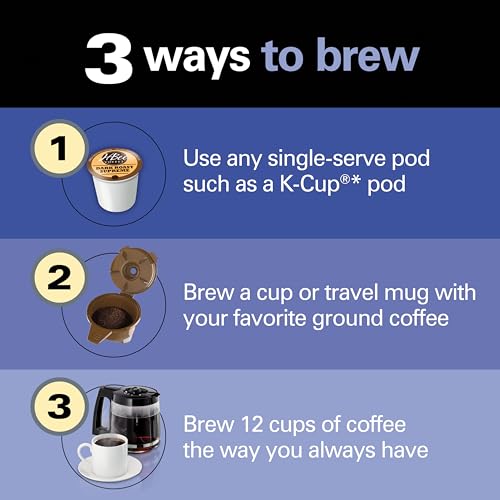 Hamilton Beach FlexBrew Trio 2-Way Coffee Maker, Compatible with K-Cup Pods or Grounds, Combo, Single Serve & Full 12c Pot, Black - color: Black
