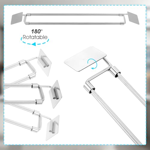 6 Pcs RV Refrigerator Bars, 12.99"-22.83" Adjustable Fridge Tension Rod Stainless Steel Camper Bar to Hold Food Drinks in Place Prevent Messy Spills During Travel for Kitchen Cupboard Bookshelf