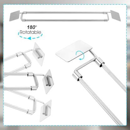 6 Pcs RV Refrigerator Bars, 12.99"-22.83" Adjustable Fridge Tension Rod Stainless Steel Camper Bar to Hold Food Drinks in Place Prevent Messy Spills During Travel for Kitchen Cupboard Bookshelf