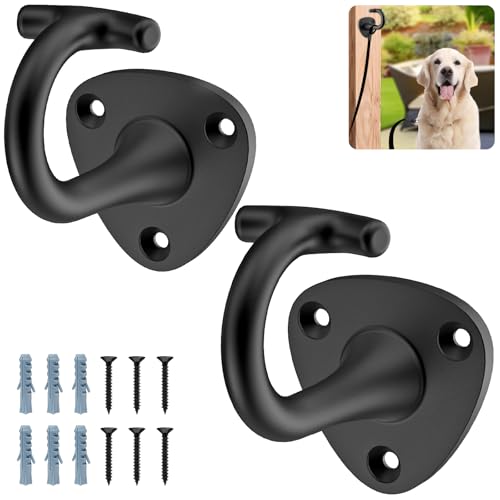 BeneLabel 2Pack Dog Leash Hooks for Wall Dogs Leash Holder Wall Mount Dog Hook for Leashs for Indoor & Outdoor Use - Walls Hook for Dogs Leashs - Secure and Escape - color: 2 Pack - B - dog leash hook