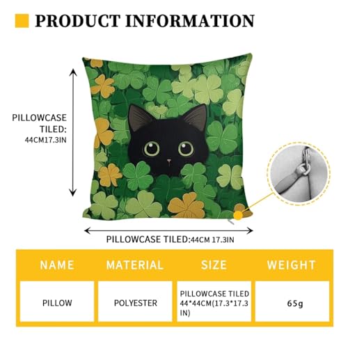 Cat Shamrock 3 Pcs RV Dinette Cushion Covers Anti-Slip Camper Cushion Slipcover Stretch 2 Seat Sofa Chair Covers St. Patrick's Day Accessories Backrest Cover and Pillowcase - color: Cat Shamrock