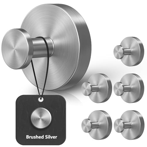 Shower Hooks for Inside Shower,Suction Cup Hooks for Glass Window,Removable Towel Hooks for Bathrooms,6 Packs(Silver) - color: Silver, size: 6 Pack