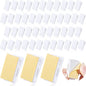 50 Pieces Self Adhesive Clips Wall Tapestry Clips Plastic Sticky Picture Hanging Poster for Teachers Double Sided Adhesive Spring for Home Office(White) - color: White