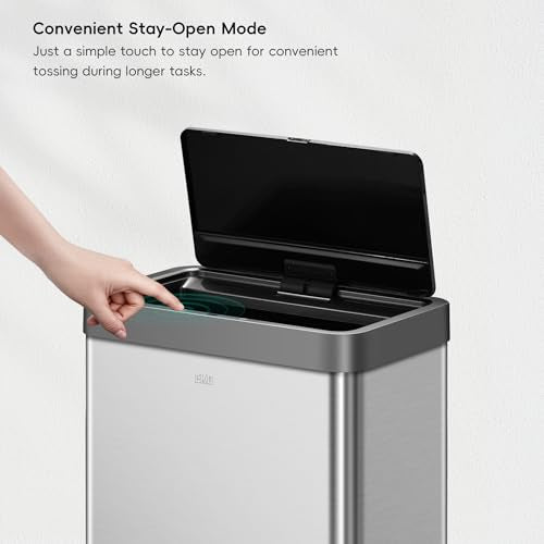 EKO Mirage X 80 Liter / 21.1 Gallons Motion Sensor Trash Can, Automatic Large Kitchen Trash Can Touchless, Stainless Steel - size: Mirage 80L - Stainless Steel