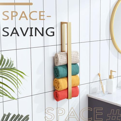 KOKOSIRI Towel Bar Brushed Gold Bath Towel Holder 20 Inch Kitchen Towel Hanger Rack Stainless Steel Bathroom Hardware Wall Mounted, 1 Pack B4008BG-L20 - color: Brushed Gold, size: 20-Inch