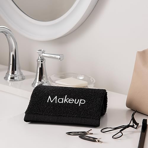 Arkwright Makeup Remover Cloths 6 Pack - 100% Cotton Face Towels, Soft Reusable Washcloths, Gentle Facial Cleansing for Waterproof Makeup, 13 x 13, Black - color: Black, size: 13 x 13 in