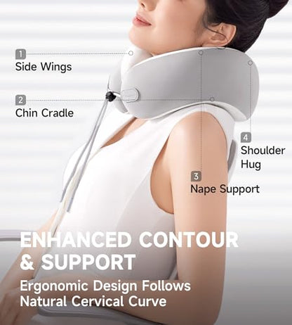 Neck Pillow Airplane, Premium Memory Foam Cooling Travel Pillows for Sleeping, Adjustable Flight Sleep Pillow with Comfortable Breathable Cover, Portable Plane Accessories
