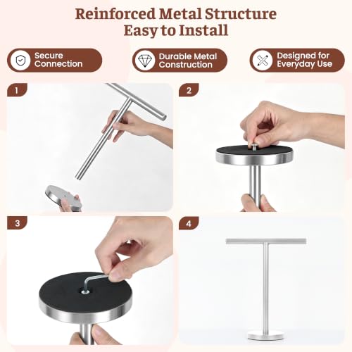 T-Shape Bath Hand Towel Holder Stand, Stainless Steel Free Standing Hand Towel Rack, for Bathroom Kitchen & Countertop, Silver - color: Silver-1 Pack