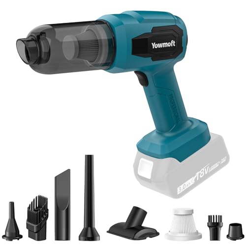 3 in 1 Handheld Car Vacuum Compatible with Makita 18V Battery with 21000pa Strong Suction, Handheld Vacuum Cordless & Blower with 200W Brushless Motor, Mini Vacuum Cleaner for Car, Home (No Battery) - color: Blue