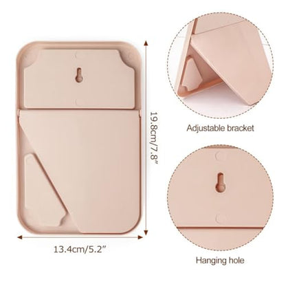 8-Inch Table Desk Vanity Makeup Mirror, Simple Portable Travel Mirror with Stand, Standing and Wall Hanging Dual-use, Pink - color: Pink
