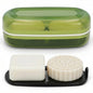 AIMAIAIMAI Shampoo Bar Holder Travel Case for Two Bars – Compatible with Kitsch Solid Shampoo & Conditioner Bars, Large Soap Container for Bathroom or Travel (Green Style A-Large) - color: Green Style A-large
