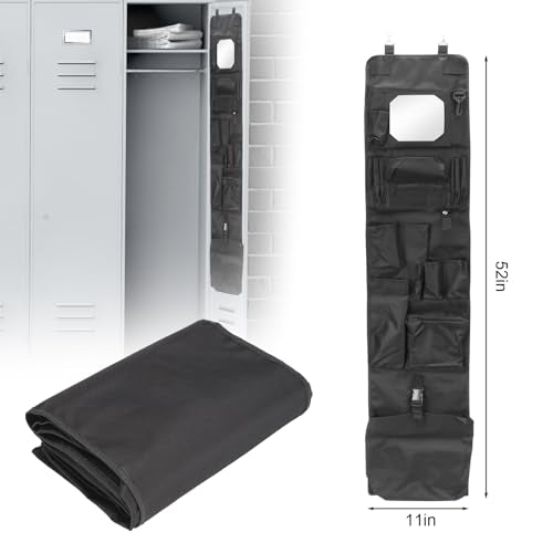 Police Style Hanging Closet, 52 x 11 Inches Shelf Hanging Work Locker Organizer, 600D Oxford Cloth Door Locker Organization for Police Security Law Enforcement