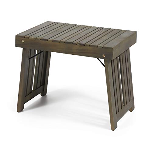 Christopher Knight Home Howard Outdoor Acacia Wood Folding Side Table, Gray Finish - color: Gray Finish