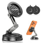 SYNCWIRE for MagSafe Car Mount, [3-Axis Adjustable] Vacuum Magnetic Phone Holder, Replaceable Suction Cup (Dashboard/Windshield), 360° Rotation, Foldable, for iPhone 17-12 Pro/Max/Plus, Carbon-Fiber - color: Carbon Fiber