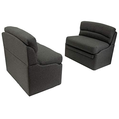 RecPro Charles 38" RV Dinette Booth with Storage | Cloth | Converts to Bed | Dining Room | Furniture (2 Booth, Fossil) - color: Fossil, size: 2 Booth