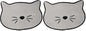 Bone Dry Embroidered Microfiber Cat Shape Pet Food & Water Placemat-Gray (Pack of 2) - color: Cat Whiskers Gray, size: 9.8"L x 13.5"W (Pack of 2)