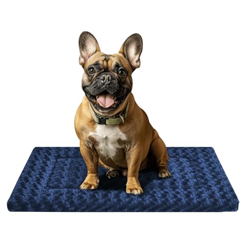 Dog Bed Mat - Comfortable Dog Kennel Pad, Soft Multi-Purpose Crate Bed Mats for Dogs & Cat - color: Navy Blue, size: 24.0"L x 18.0"W x 1.5"Th