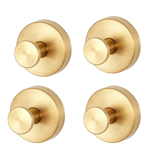 Heavy Duty Suction Cup Hooks for Inside Shower Outdoor & Pool - Waterproof No Drill Towel Robe Loofah Holder Wreath Hanger, Removable Shower Bathroom Hook for Tile Wall Glass Mirror (4 Pack, Gold) - color: Gold, size: 4 Pack