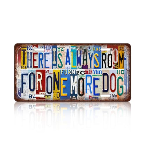 Vintage License Plate Wall Decor There Is Always Room For One More Dog Metal Tin Sign For Bar Home 12 x 6 Inches - color: Plate-312