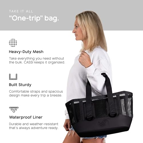 MISSION Boat Gear CASSI Heavy-Duty Outdoor Tote and Waterproof Marine-Grade Mesh Boat Bags - color: Black, size: 23 Liter
