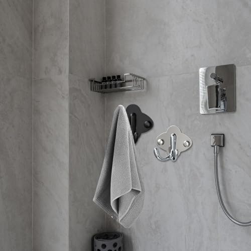 Multi Purpose Wall Mount Hooks Easy Installation Stainless Steel Hangers for Organizing Towels Utensils Clothes Space Saving Wall Hooks