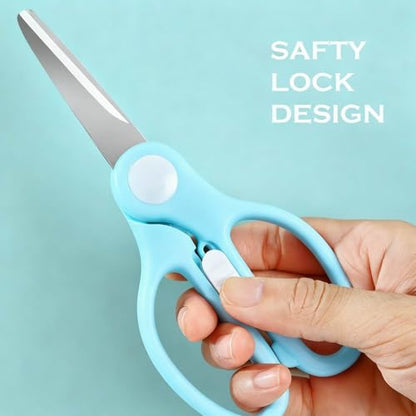 Versatile Stainless Steel Kitchen Scissors with Storage Box - Multi-Purpose Food Shears for Meat, Vegetables & Noodles (Blue) - color: Blue