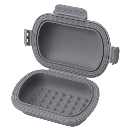 Silicone Travel Soap Case – Leakproof Bar Soap Holder with Lid, Shatterproof Soap Container for Bar Soap & Shampoo Bars, Travel Essentials for Camping, Gym, Hiking – 2026 Version Grey 1 Pack - color: Grey