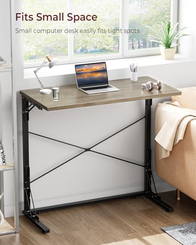 Vantic 31.5" Folding Desk, Foldable TV Tray Table for Eating on Couch, Extra Large TV Dinner Trays, Portable Fold Computer Writing Desk Table for Home Office, Greige - color: Greige