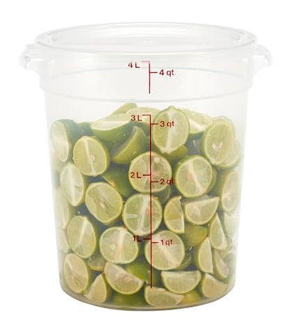 Cambro Food Storage Containers with Lids (BPA-Free) - 4 Quart - Food Grade Buckets with Lids (4 Pack) - For Dough Proofing and Brining (Translucent) - size: Pack of 2