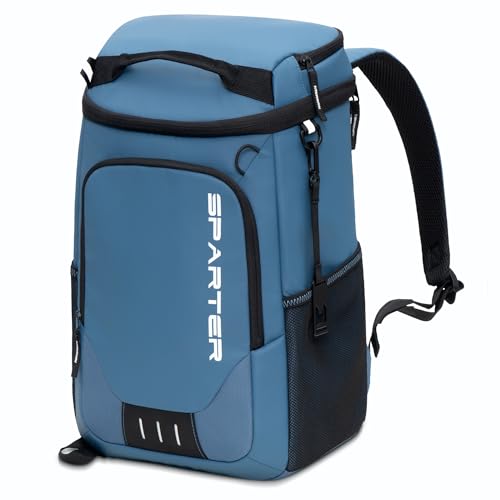 SPARTER Backpack Cooler Insulated Leak Proof 33/49 Cans, 2 Insulated Compartments Thermal Bag, Portable Lightweight Beach Travel Camping Lunch Backpack for Men and Women - color: Blue, size: 33 Can