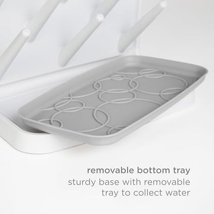 Ubbi Vertical Baby Bottle Drying Rack, Space Saving Countertop Bottle Dryer with Tray, Baby Bottle Organizer for Pump Parts, Pacifiers & Accessories, Dishwasher Safe, Gray - color: Gray Vertical Drying Rack
