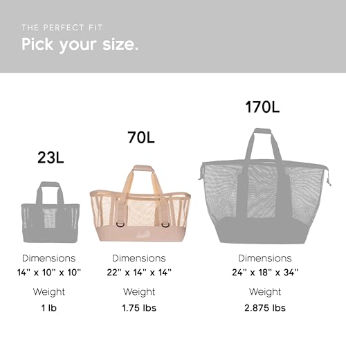 MISSION Boat Gear CASSI Heavy-Duty Outdoor Tote and Waterproof Marine-Grade Mesh Boat Bags - color: Sandstone, size: 70 Liter