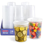 GUSTO [32 oz. - 24 Count Plastic Deli Containers with Lids - Disposable Food Storage Containers With Airtight Lids, Ideal for Soups, Stews, and Meal Prep - size: 32 oz